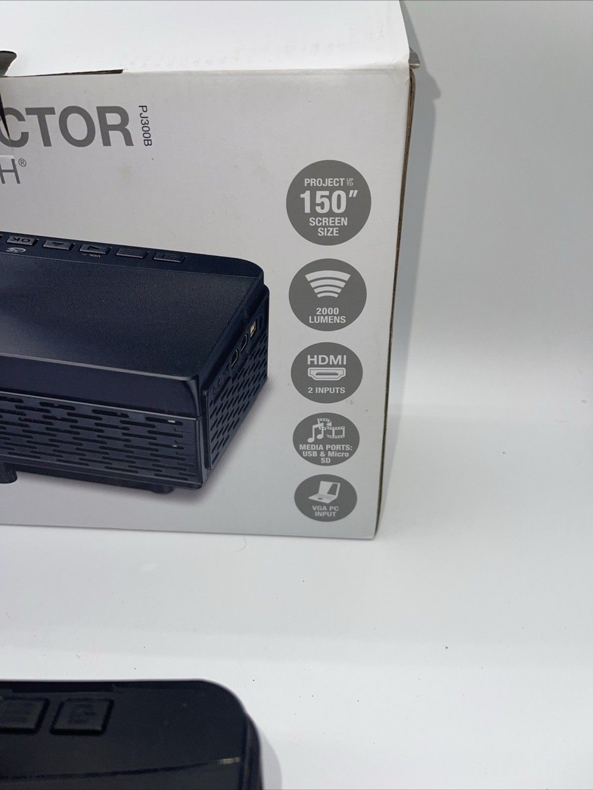 GPX Mini Projector PJ300B With Bluetooth - BLACK Open Box