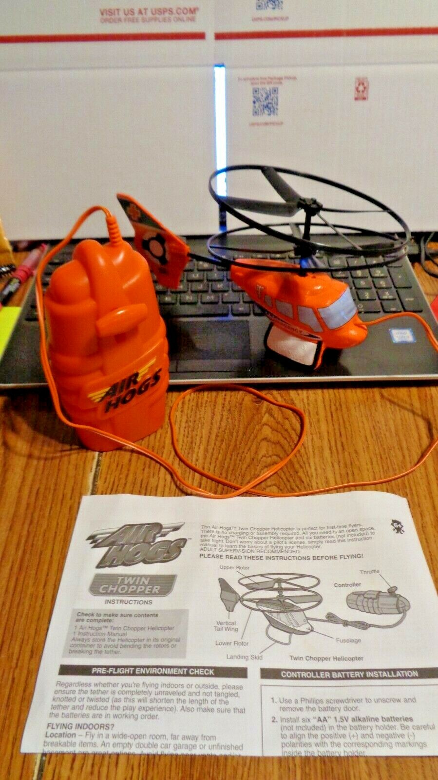 Rare Air Hogs Twin Chopper Air EZ2 Fly W/BOX WORKS