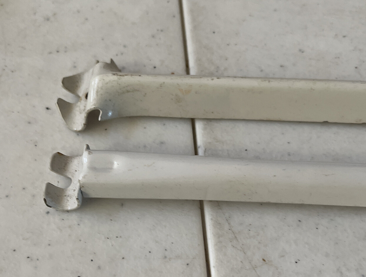 [2 Pack] Shelf Bracket & Rod Support Wall Closet Brackets White 23” Long