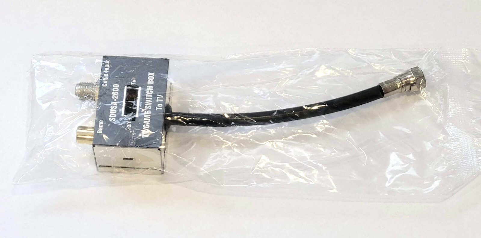 New Switch Box Adapter for Atari 2600 Cable Hookups Video Game RF TV 75ohm Coax