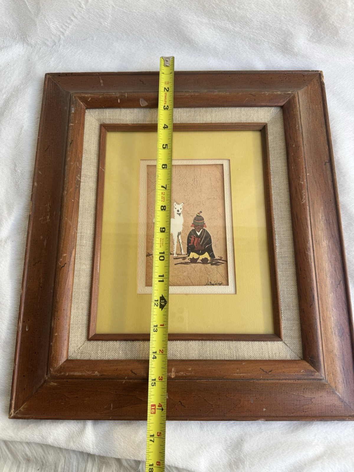 VTG Peruvian folk art FRAMED