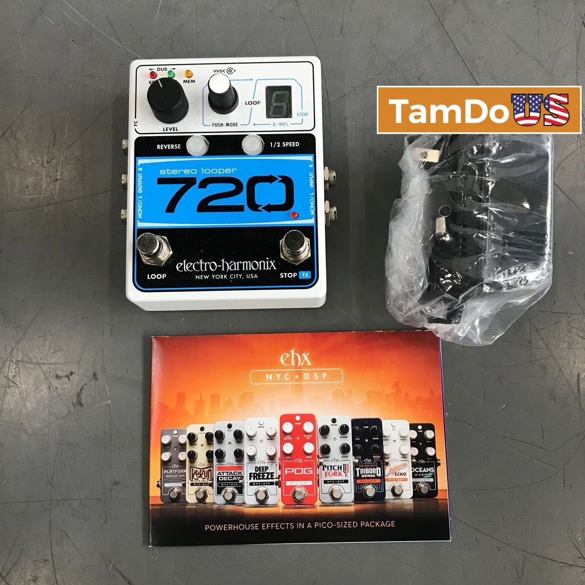 Electro-Harmonix EHX 720 Stereo Looper Pedal, 12 Minutes, 10 Loops, True Bypass