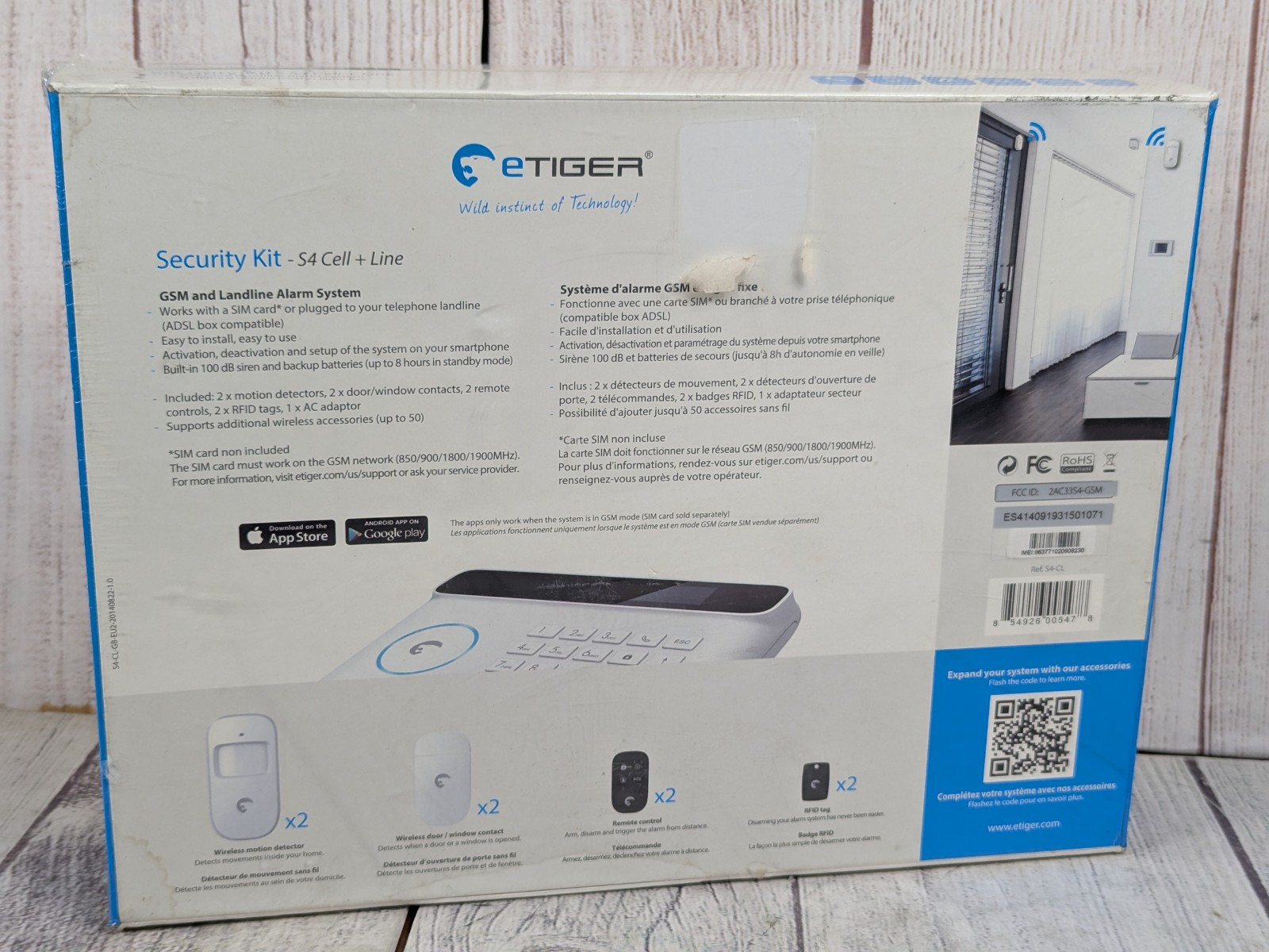 Etiger S4 433MHz Wireless Auto-dial GSM Alarm Security System Kit APP Remote LF