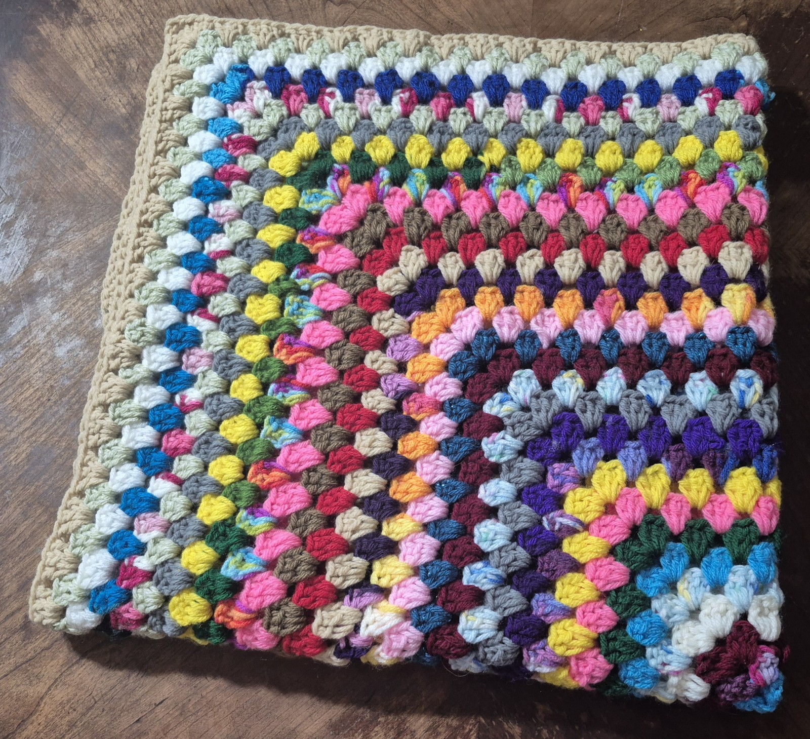 Crocheted Adult Lap Blanket, Multicolored 33x33 Inches ~Sale~