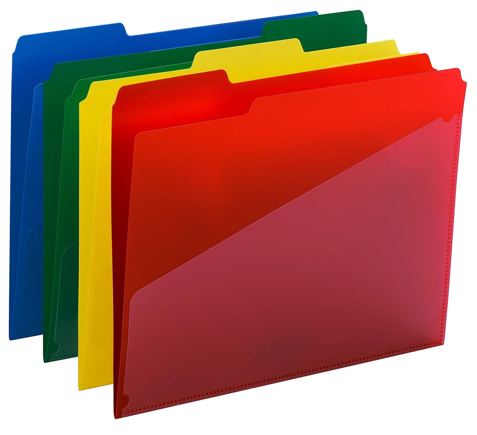 24 PCS Letter Size Poly File Folder Pocket 1/3Cut Tab Document Organizer