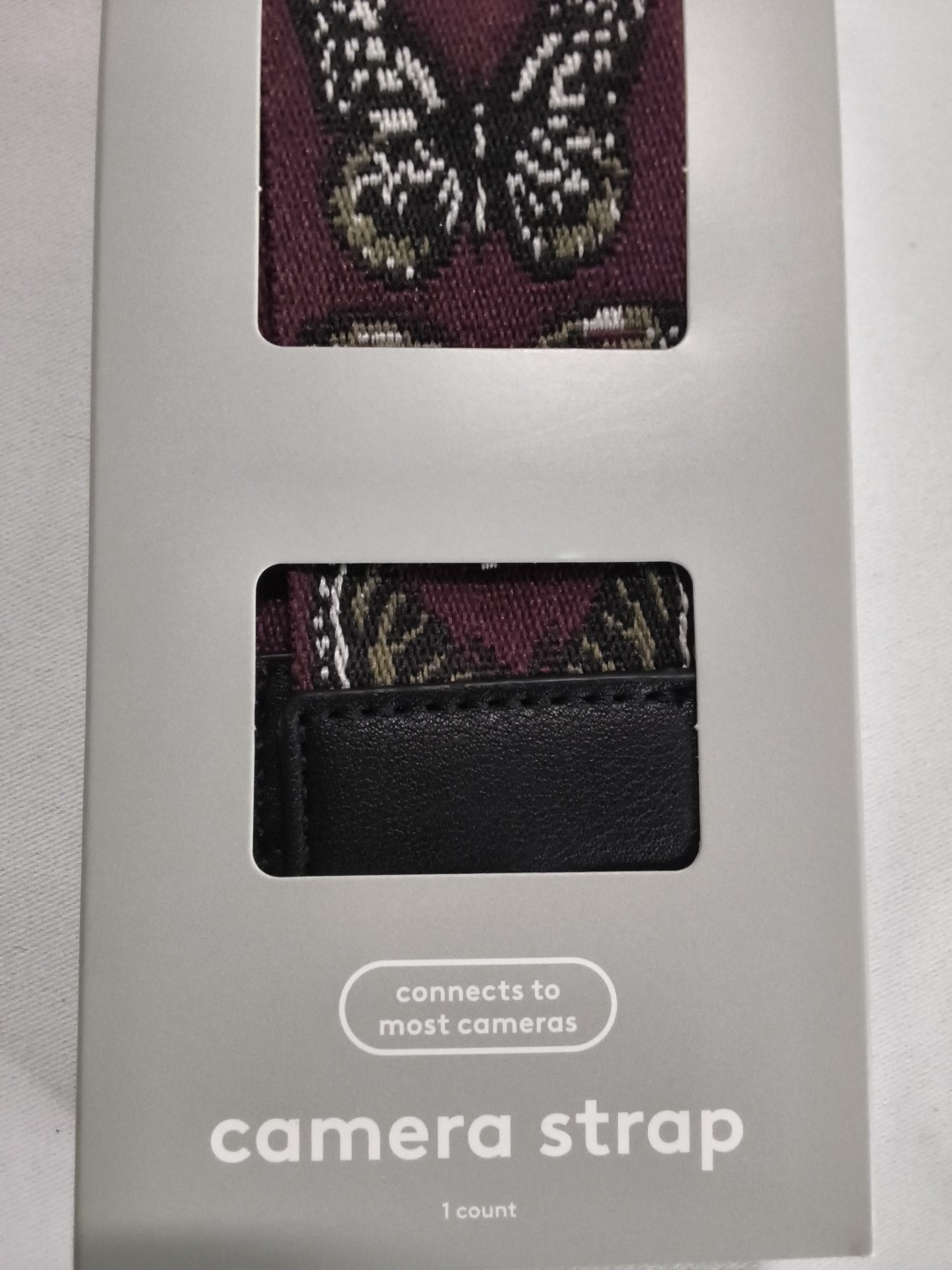 New heyday Camera Strap – Dark Purple Butterfly Pattern – Adjustable A11