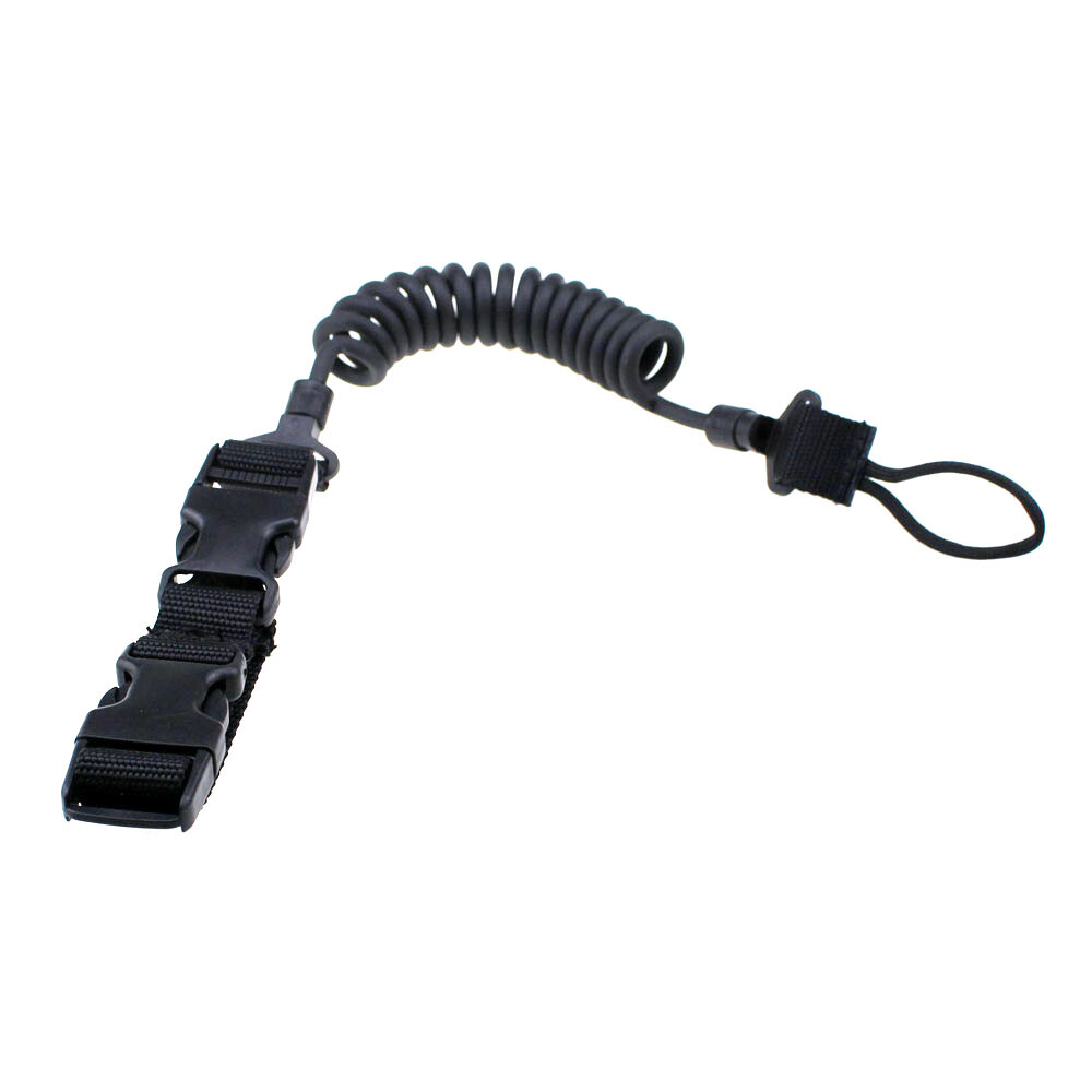 Tactical Secure Lanyard Spring Pistol Gun Sling Practical Security Leash