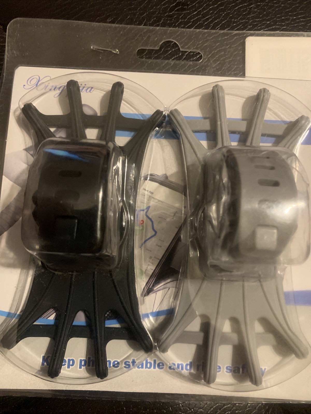 2 PK. Bicycle Smart Phone Holders: Gray & Black (NEW)