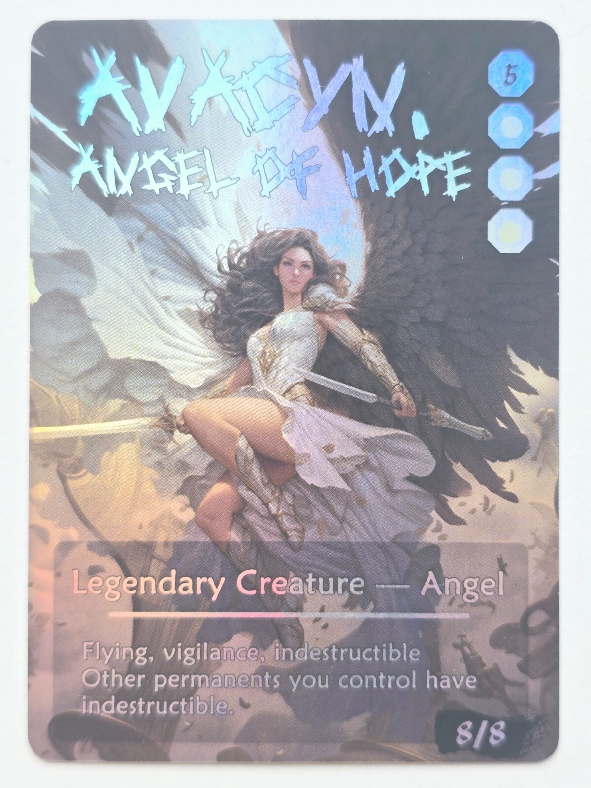 Waifu Fantasy Game Card – Altered Art Custom – Avacyn, Angel of Hope 01 Foil