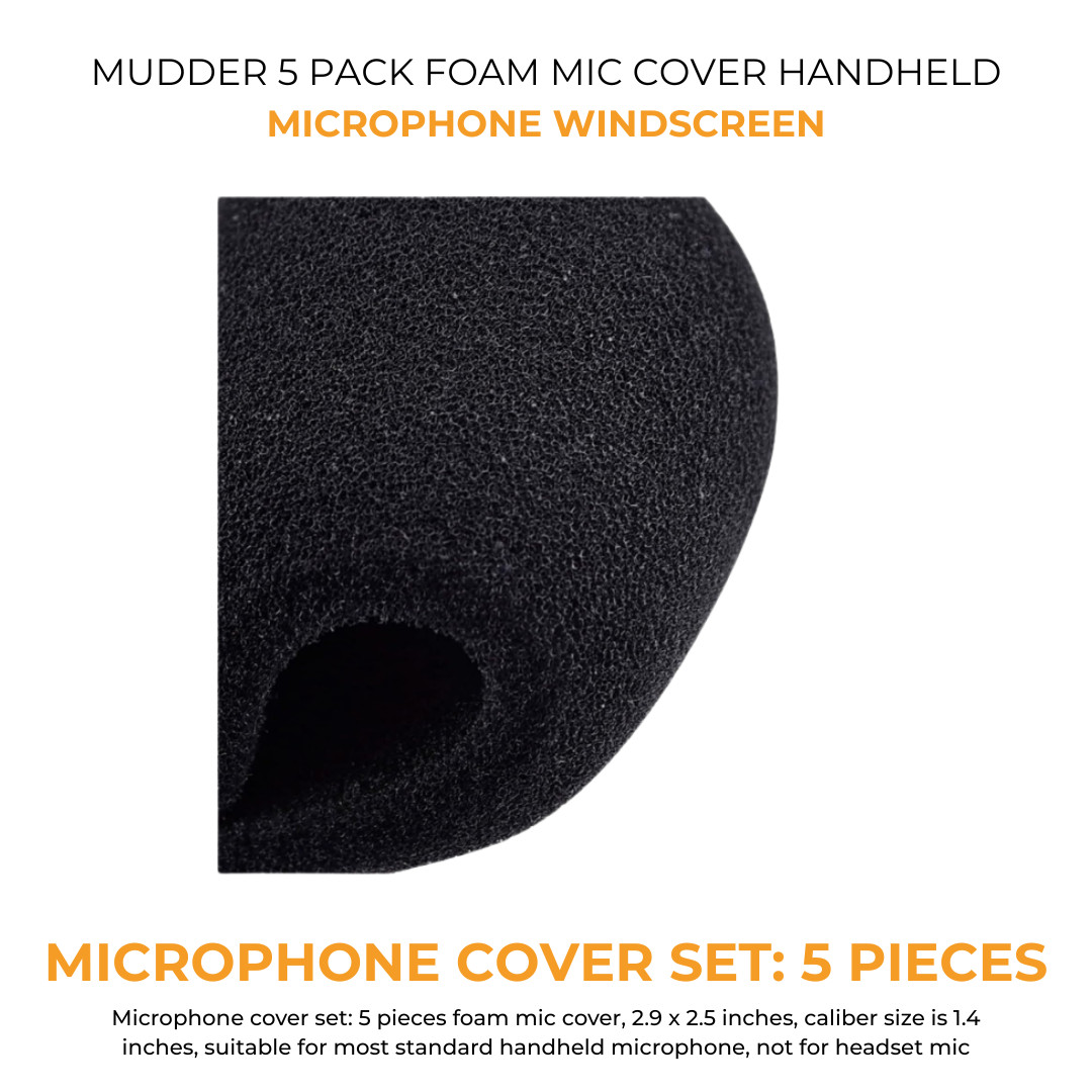 Mudder 5 Pack Foam Mic Cover Handheld Microphone Windscreen 5 Pack