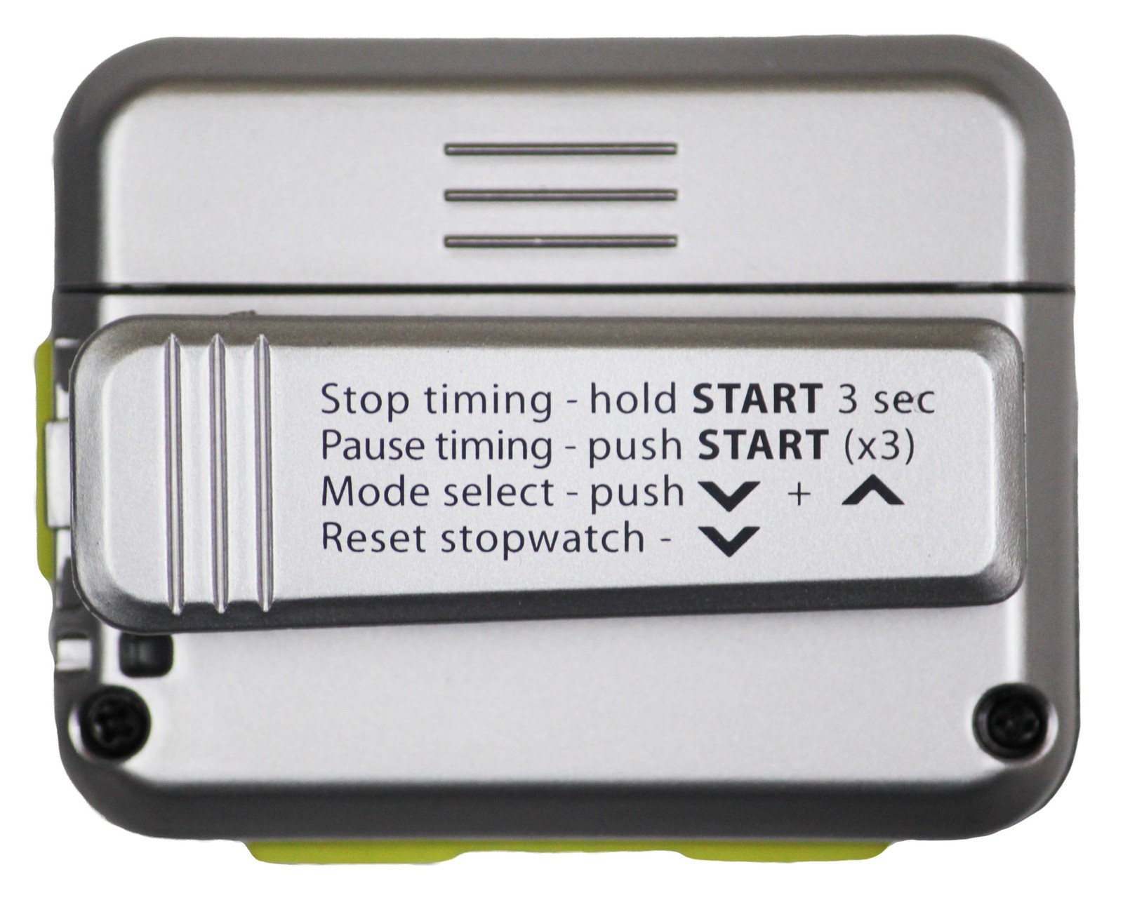 Gymboss Interval Timer Stopwatch Silver Yellow Metallic This title uses 55