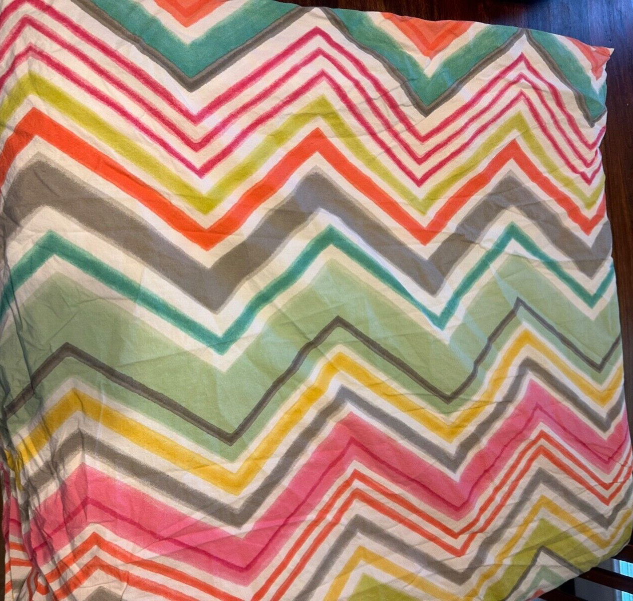 Pottery Barn Teen Chevron Zig Zag Multi Colored Full Queen Size Duvet Cover