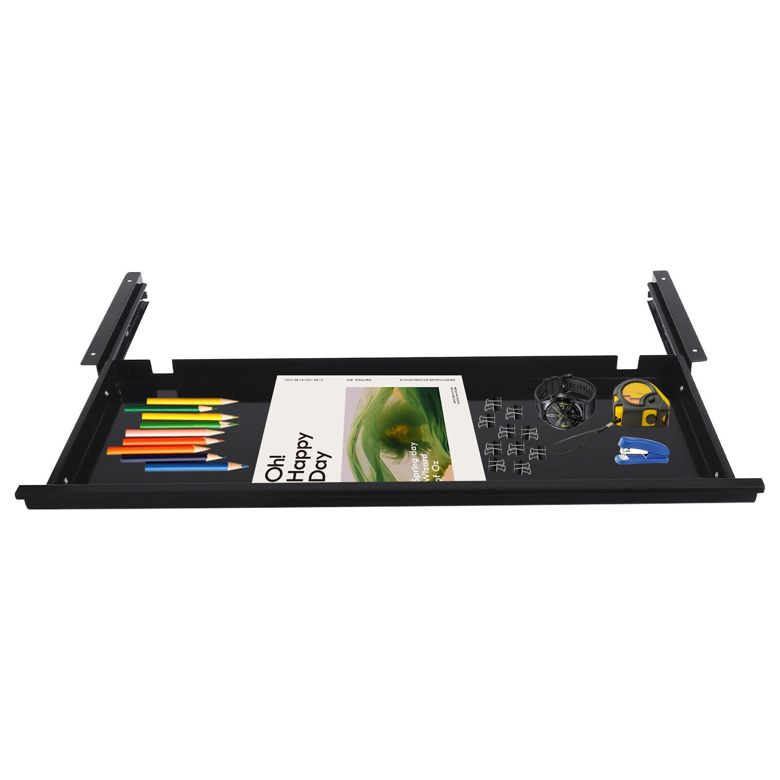 Slide Out Under Desk Keyboard Tray Pull Out Keyboard Drawer Shelf Space Saver