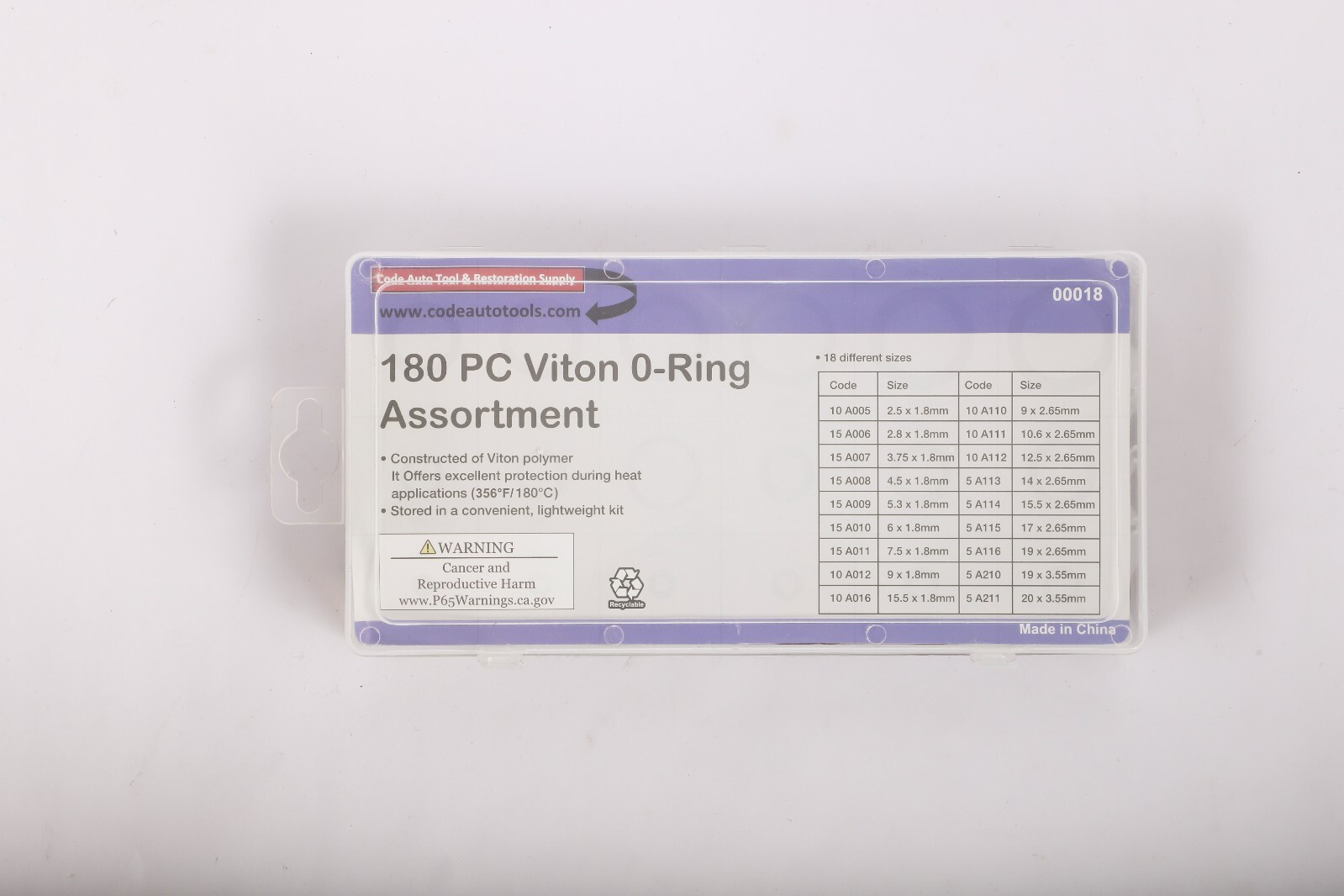 180Pc Viton O-Ring Assorment