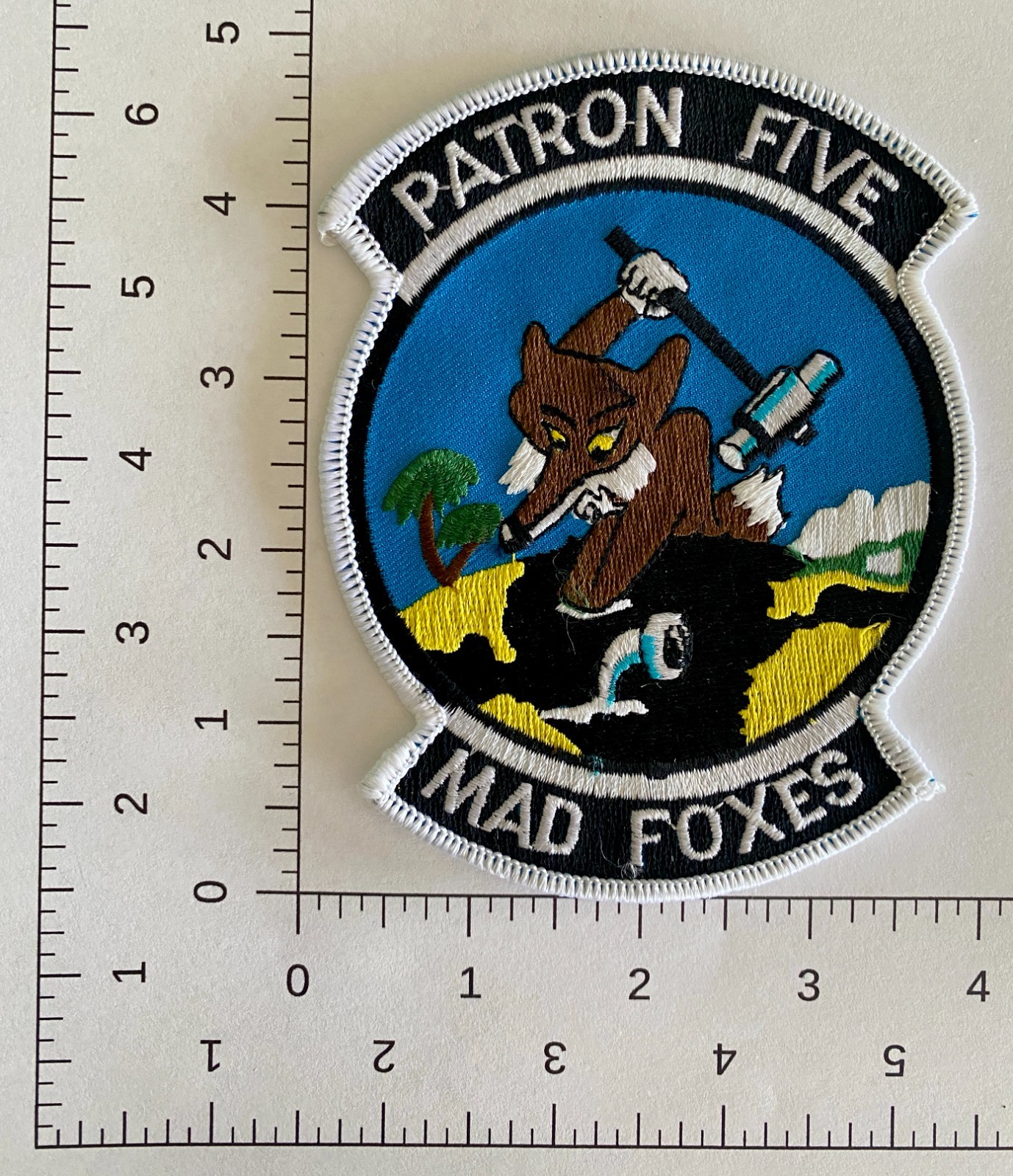 Patron Five 5 Mad Foxes Patch USN United States Navy