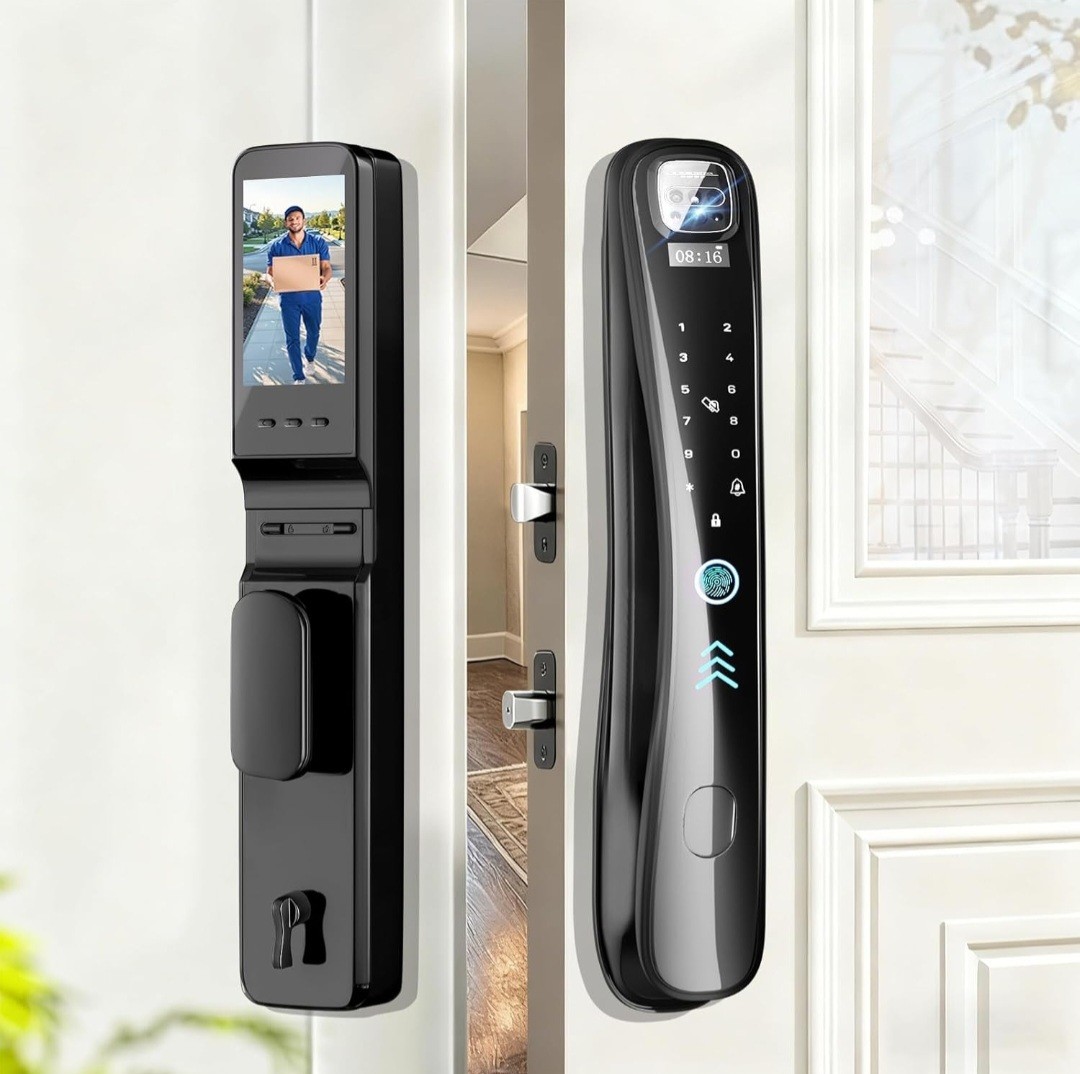 New - Smart Lock with Camera & Video Doorbell 8-in-1 Keyless Entry Door