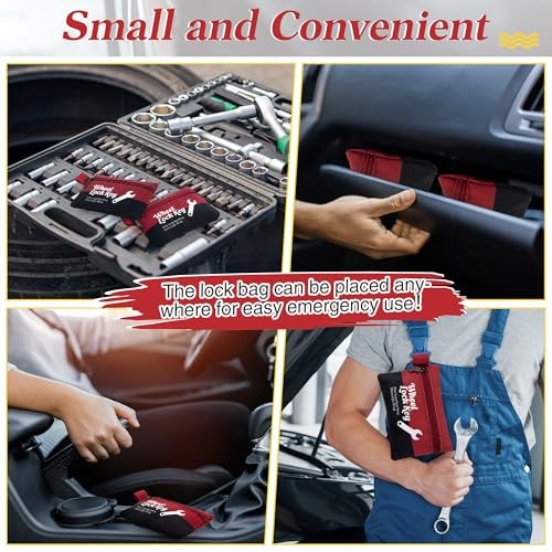 2Pack Wheel Lock Key Storage Pouch with Zipper() | Canvas Wheel Lock Key Red