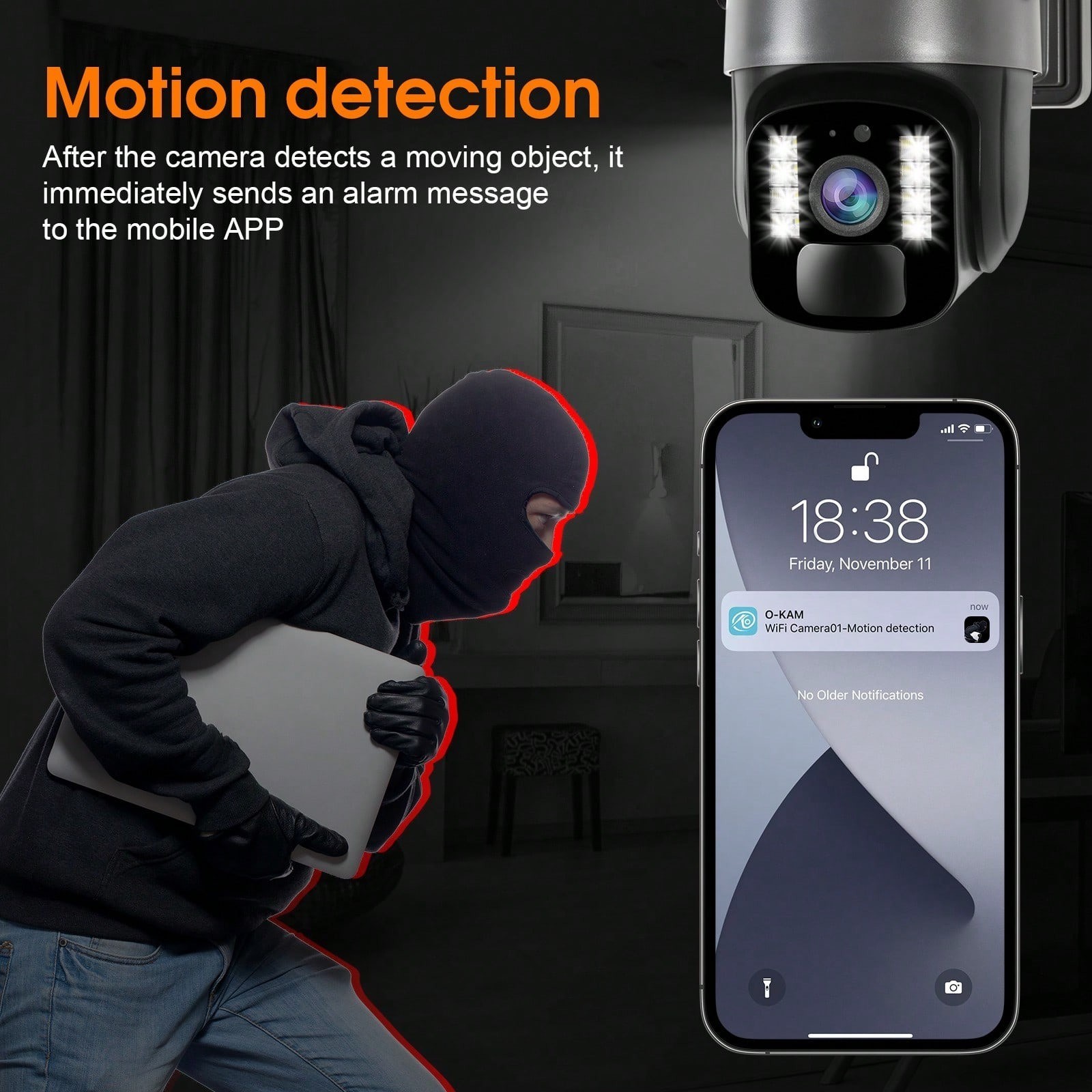 Solar Powered 1440P Wireless Security Camera PTZ 2 Way Audio Night Vision