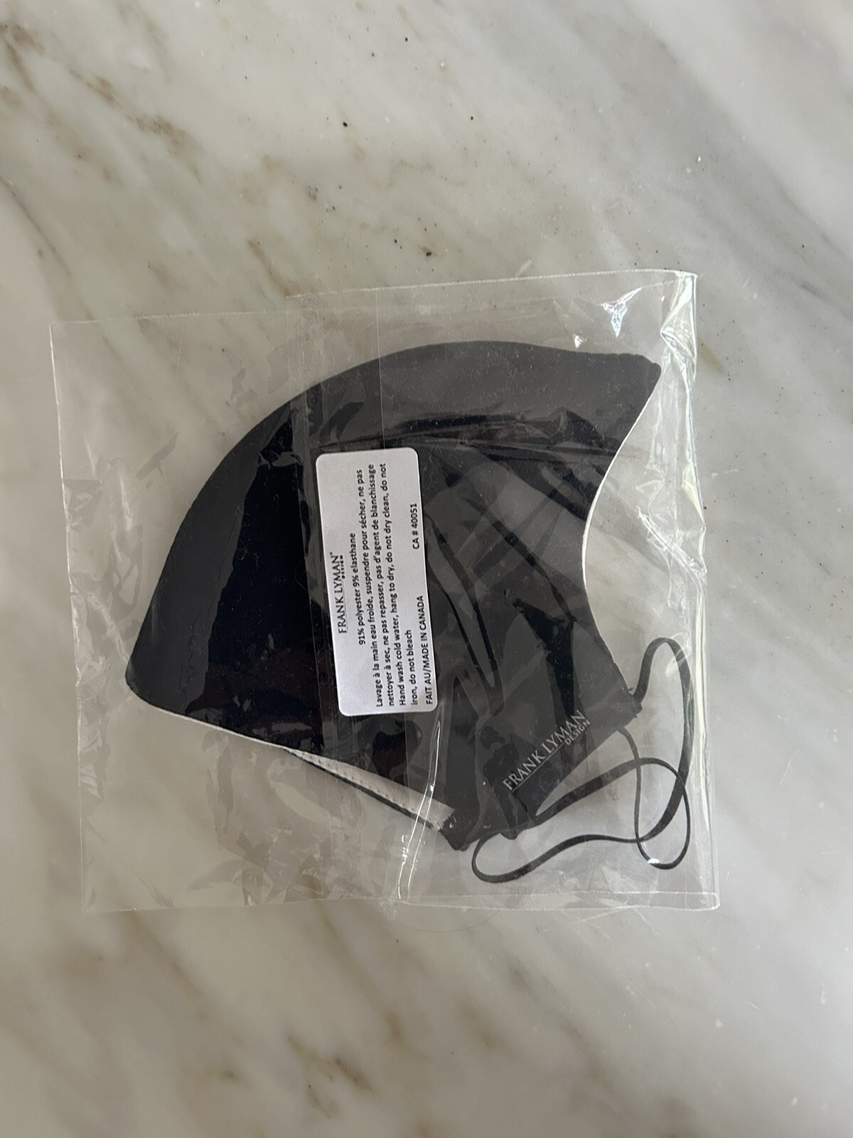 Frank Lyman Designer Adult Cloth Face Mask Black With White Lining