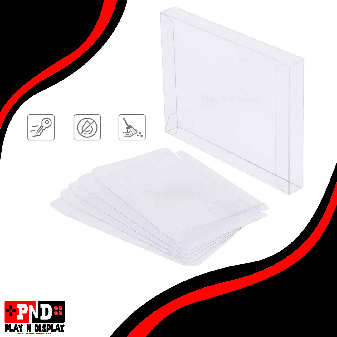 25 Sega Saturn CD PS1 Protective Sleeve Box Protector Clear Plastic Display Case