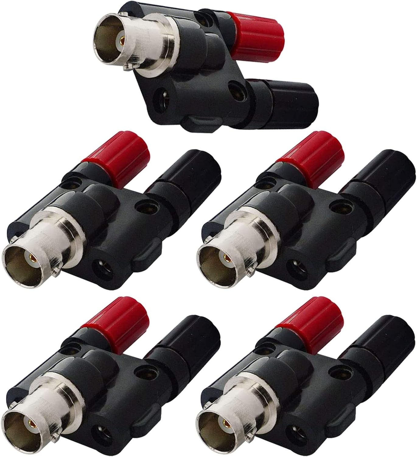 onelinkmore BNC Female to Dual Banana Female Socket Binding Post RF Coax Splitte
