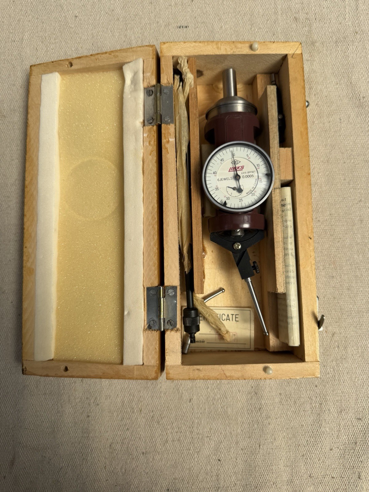 LINXS Coaxial Centering Indicator 0.0005” Dial Axis Offset w/ Case & Accessories