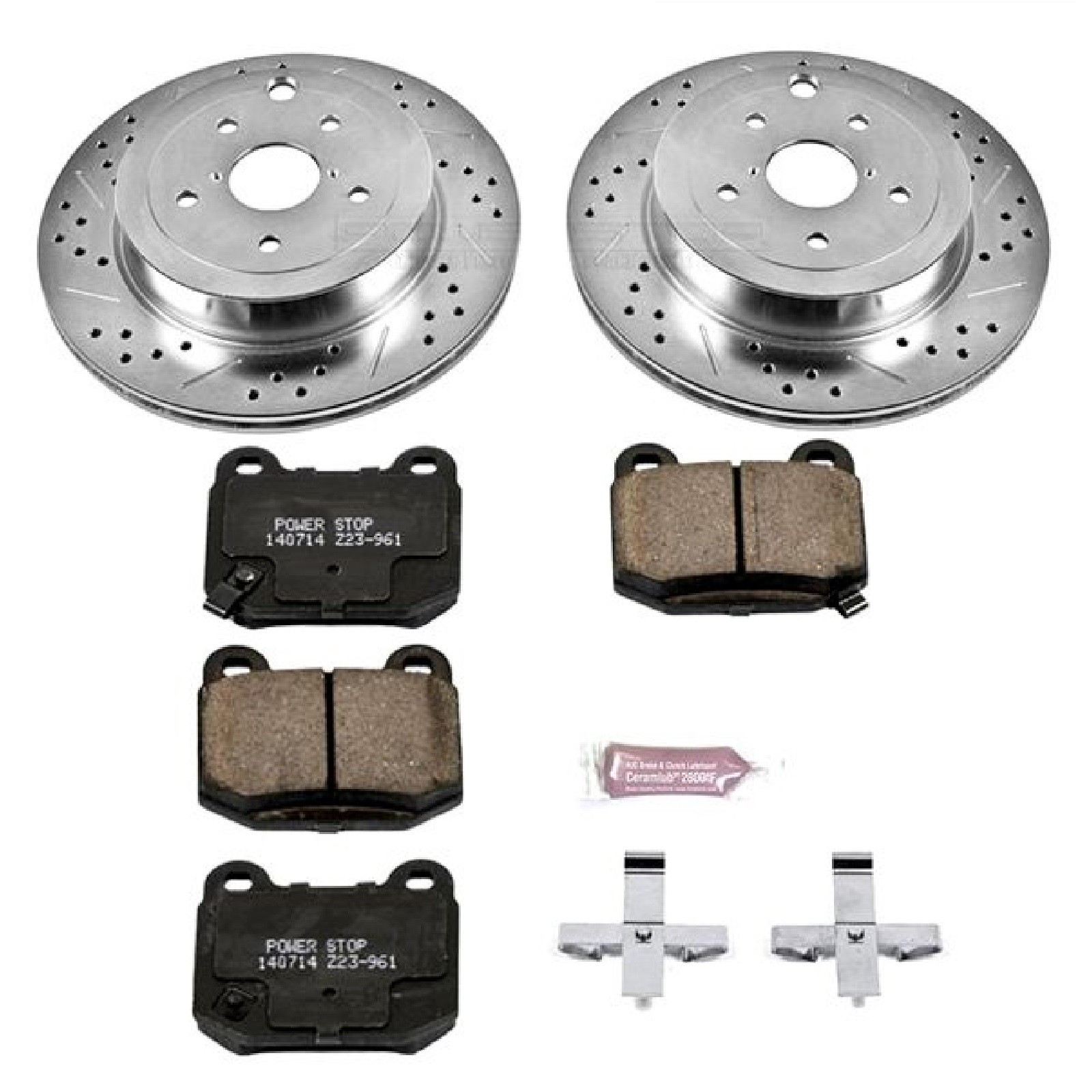 Power Stop K5305 Rear Z23 Evolution 1-Click Brake Kit for Subaru Impreza