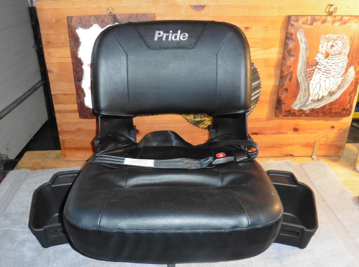 Pride Mobility Go Chair Swivel Seat Black w/ Double Storage Container Bins Under