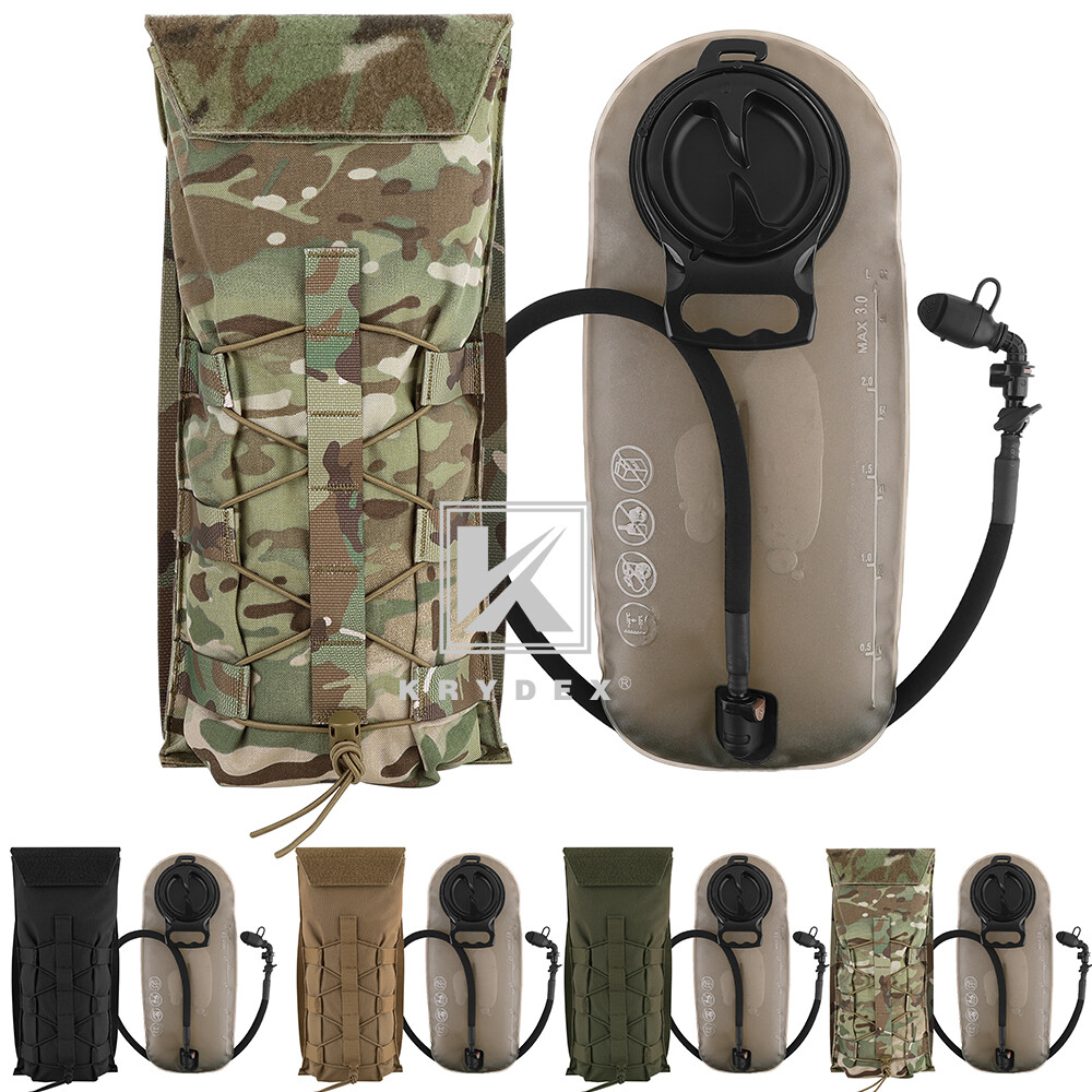KRYDEX 3L Water Bladder Tactical Hydration Carrier MOLLE Pack Panel for Vest