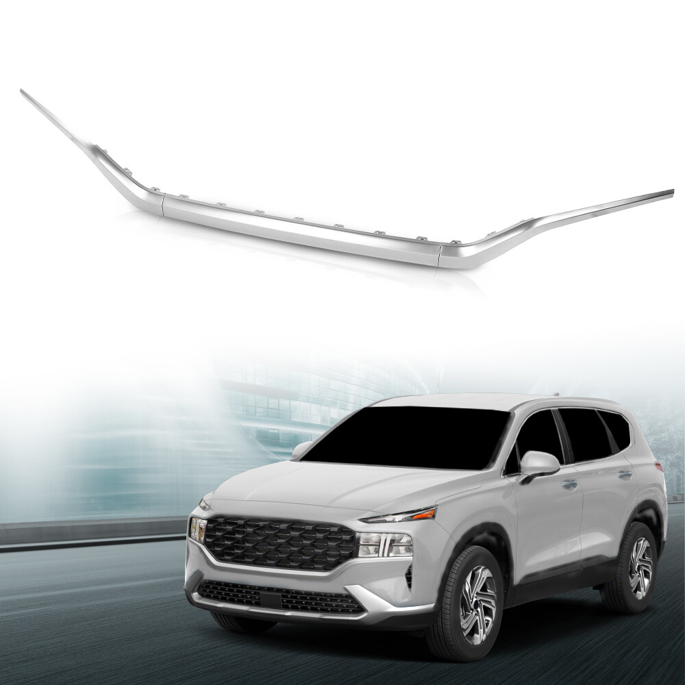 Fit For 2021 2022 2023 Hyundai Santa Fe Front Bumper Grille Silver Trim Molding
