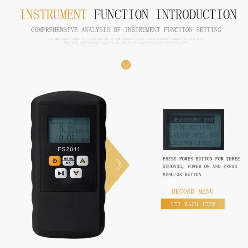 Radiation Survey Meter Gamma Nuclear Radiation Detector Radioactive Alarm