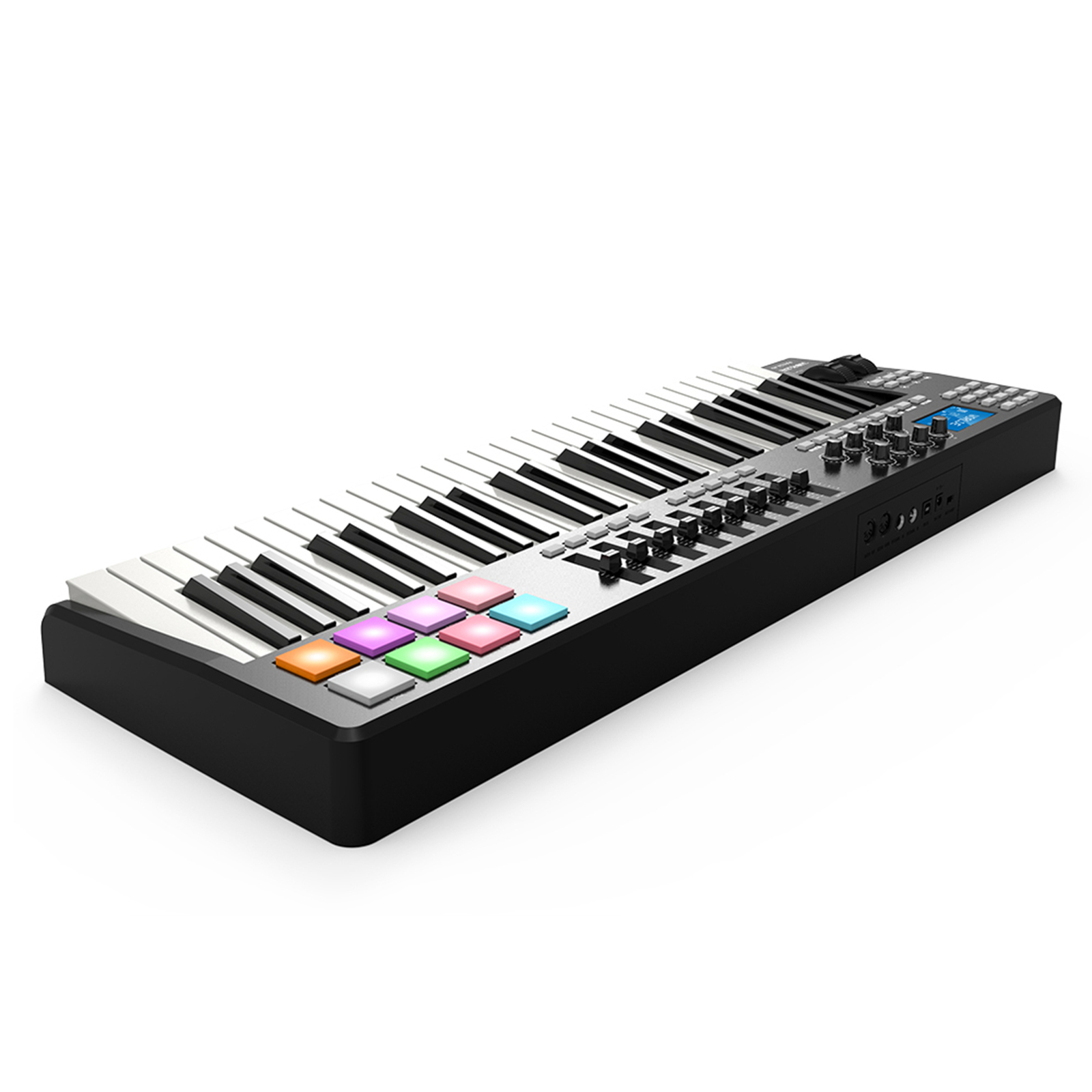 Portable 49- USB MIDI Keyboard Controller 8 Colorful Backlit Trigge A3U5