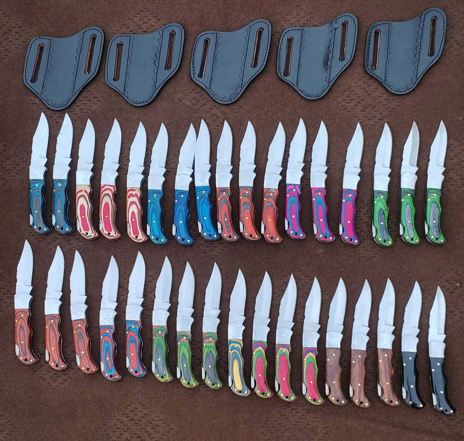 Lot Of 30 Pieces Handcrafted Back Lock carbon steel Outdoor Folding Knife