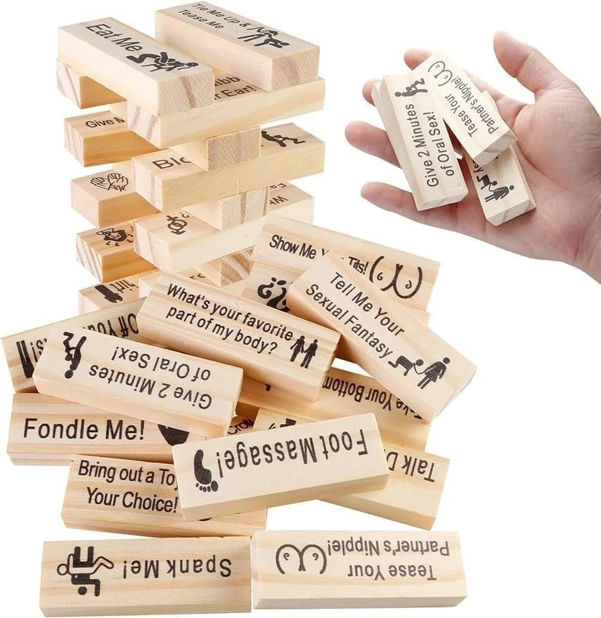 Lust Tower Games for Adults Super Naughty Block Tower Tumbling Wooden Tower Stac