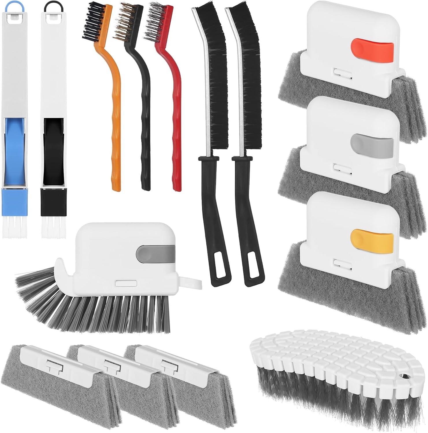 15 Pcs Window Groove Cleaning Brush Tool, Door Window Track Cleaner Groove Gap C