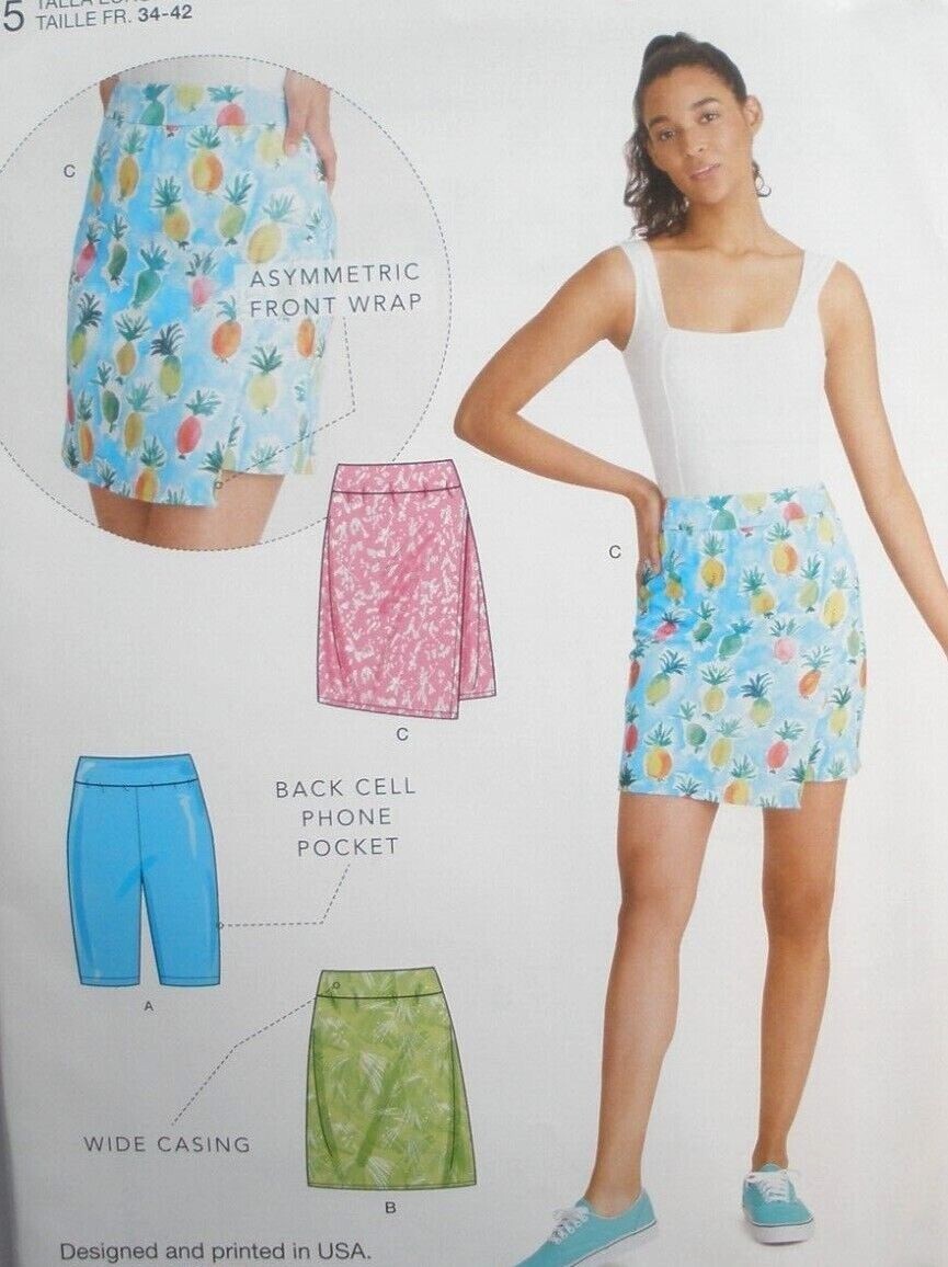 Simplicity R11091 9336 Stretch Knit Skort & Shorts w Phone Pocket 6-14 Uncut