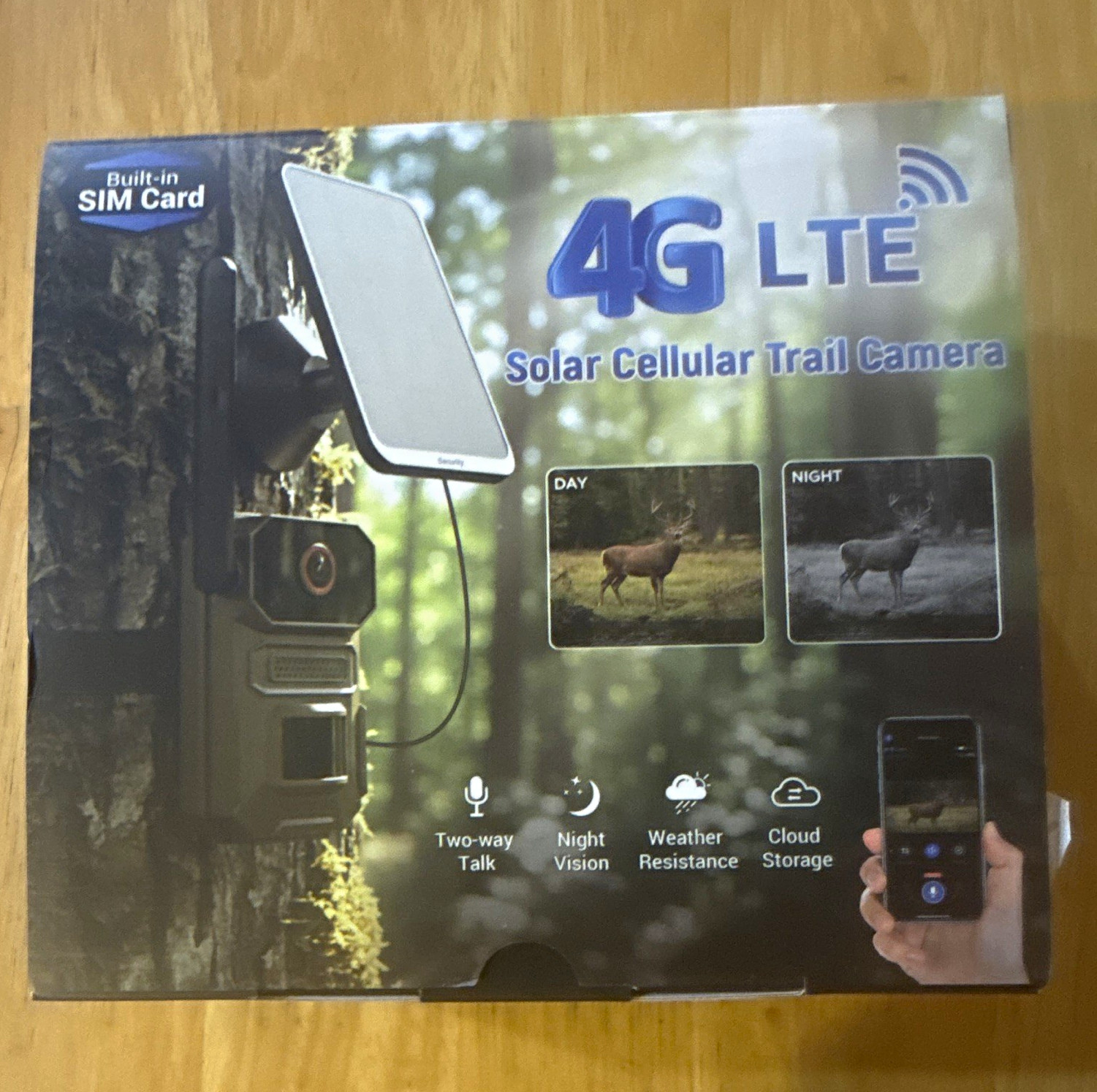 Gazing 4G LTE Solar Trail Camera Built-In SIM Night Vision 2-Way Talk Q82-4G