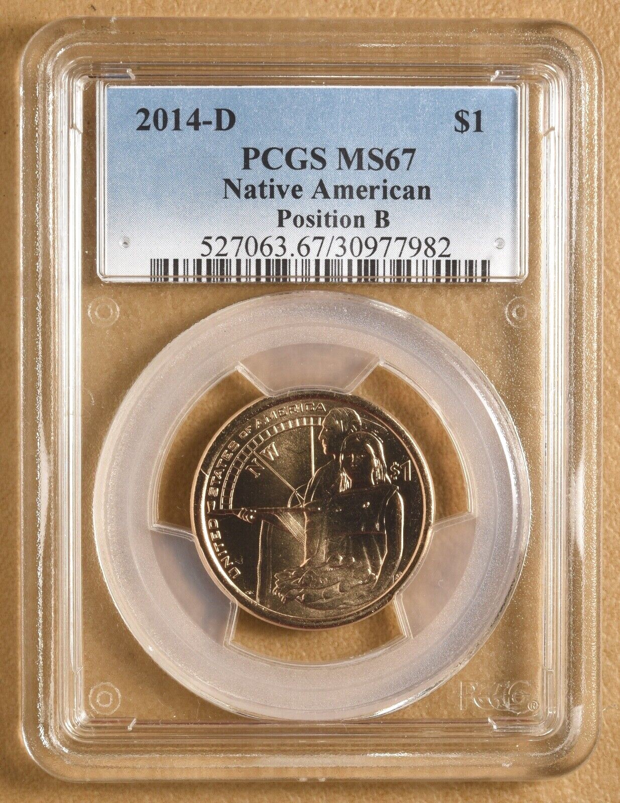 2014 D Native American Dollar 'Positions B' PCGS MS67