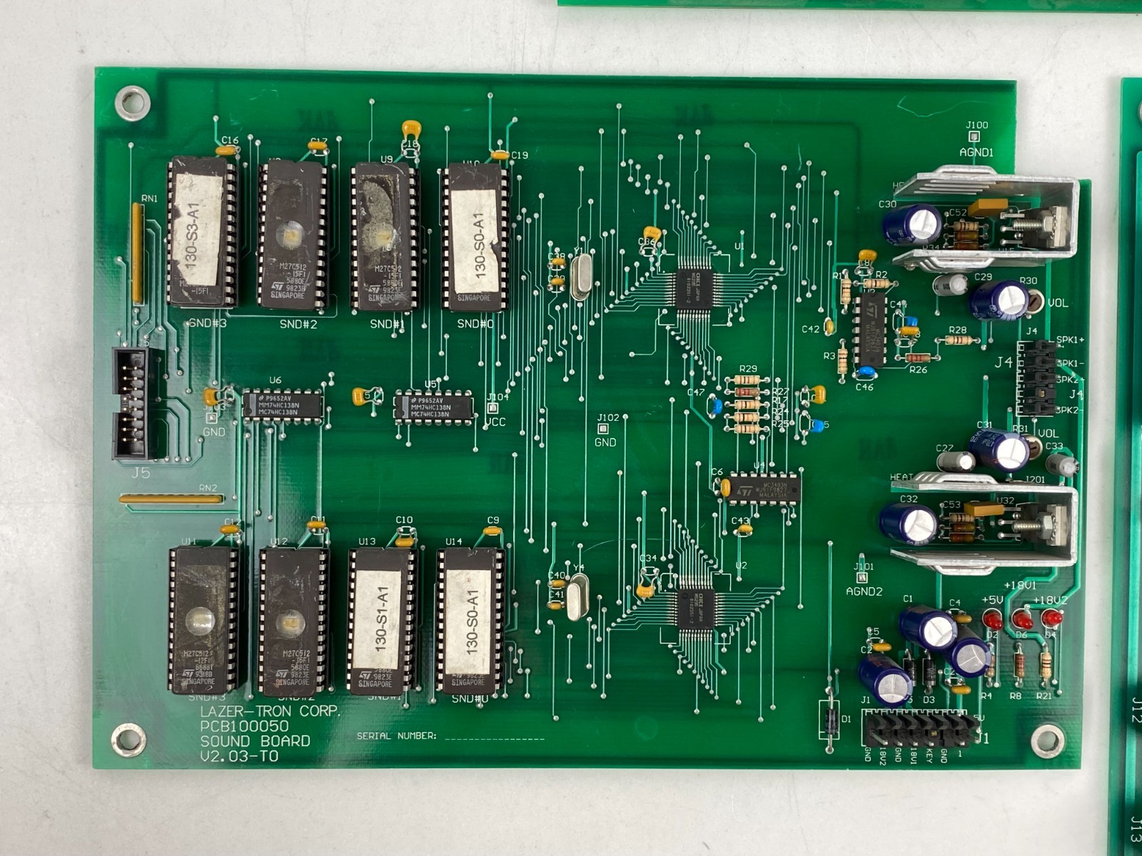 ARCADE PLANET / LAZER-TRON 100039 Controller PCB100050 Sound Board Arcade Crane