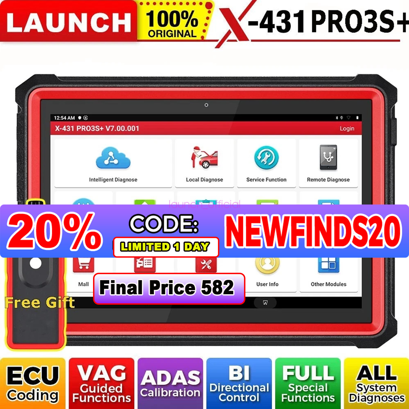 2026 LAUNCH X431 PRO3S+ V+ PRO 5 Bidirectional Car Diagnostic Scanner Key Coding