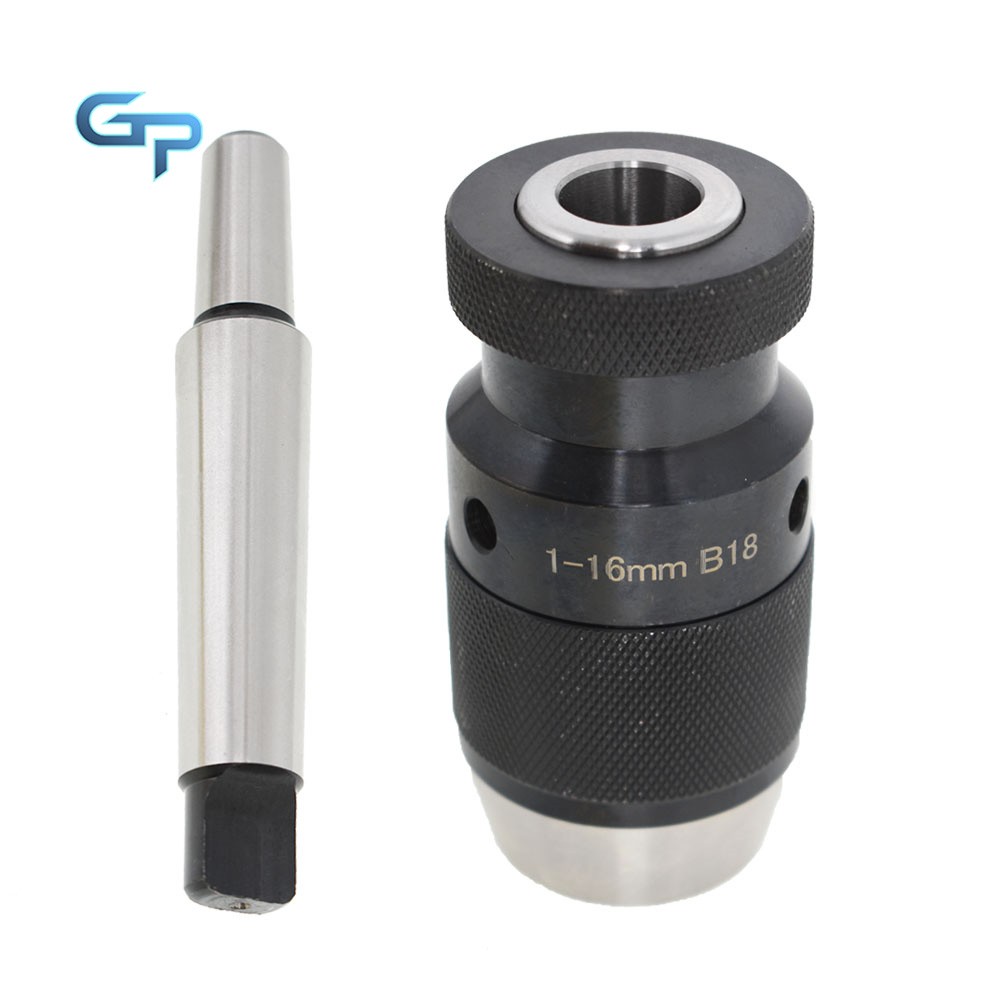 Lathe Drill Chuck 1-16MM 1/32"- 5/8" Self Tighten Keyless For Milling MT3-B18