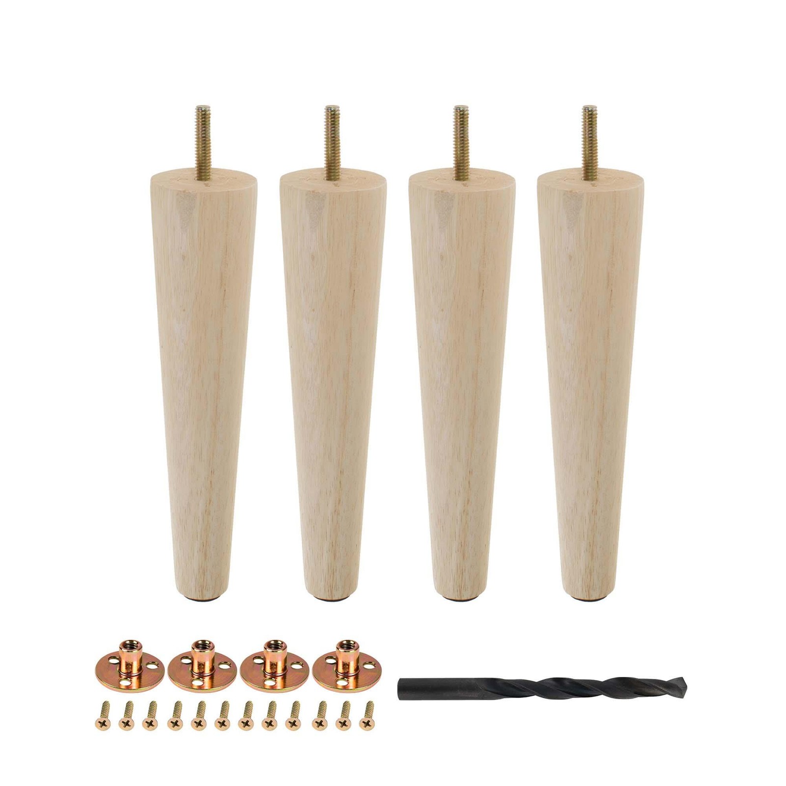 Outwater 8" x 1-7/8" Unfinished Hardwood Round Taper Leg Mid-Century (4 Pack)