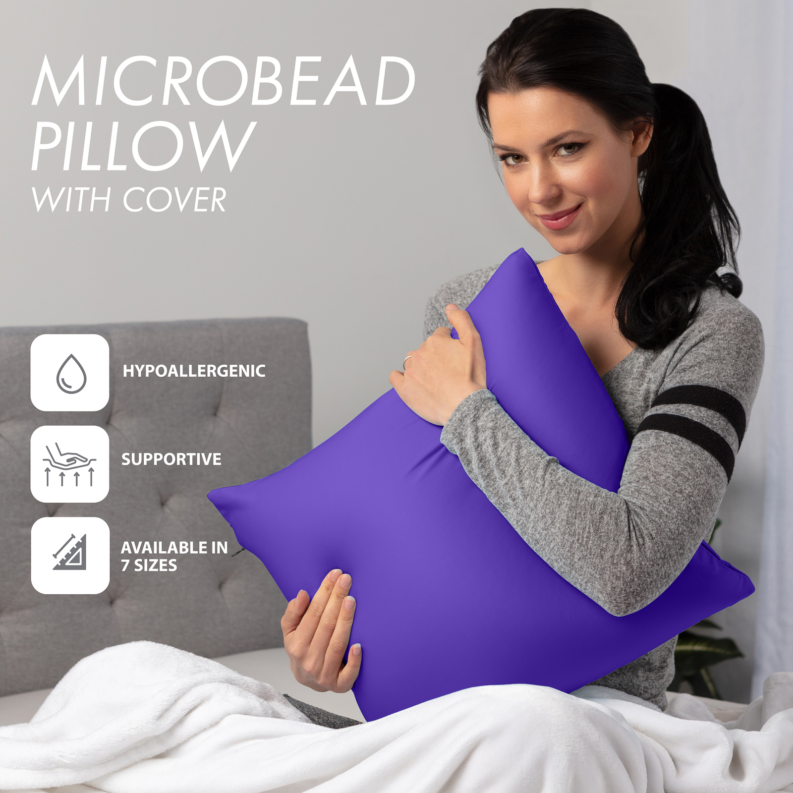12" x 20" Cover Throw Pillowcases - 85/15 Silky Dark Lavendar