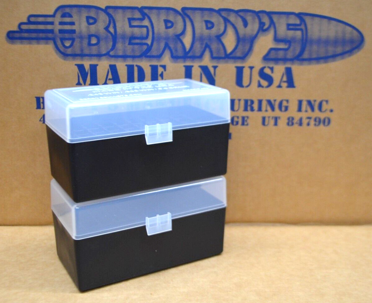 2 x Berrys 409 Ammo Box 308,243 Win 50 Round Clear/Black  (Berrys MFG)