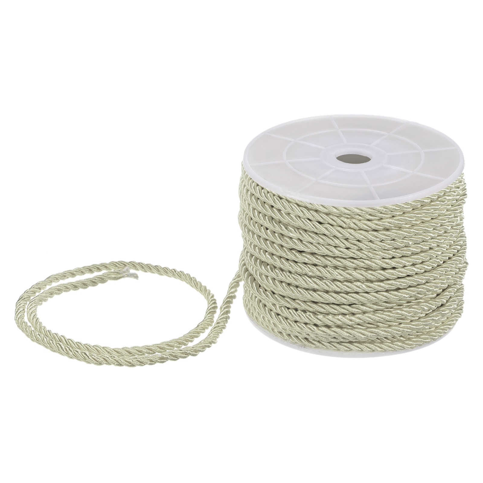 22 Yards Soft Twisted Rope Trim, 3mm Beige Polyester Cord for DIY Craft