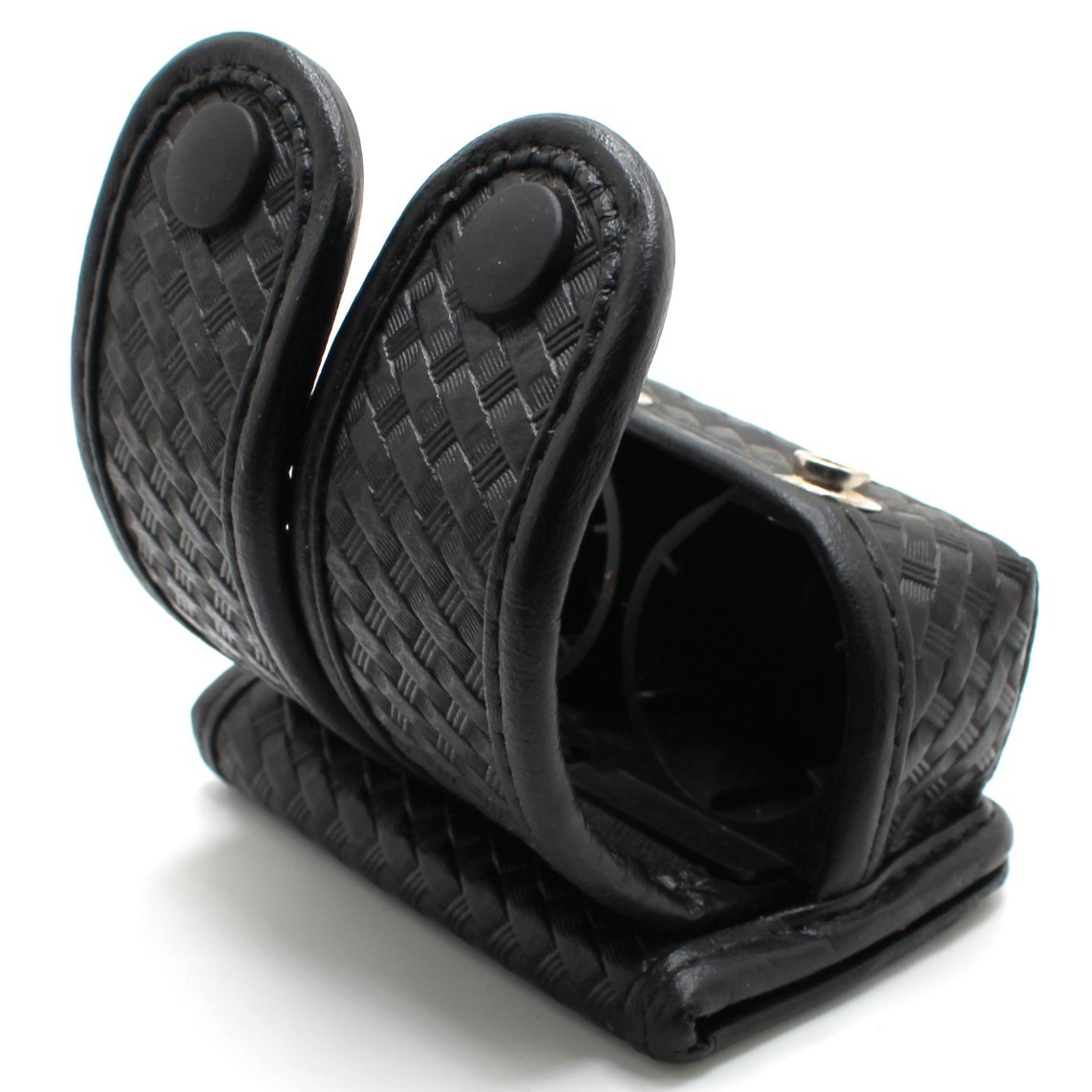 Double Speedloader Case Basketweave Snap Closure Revolver Shooting