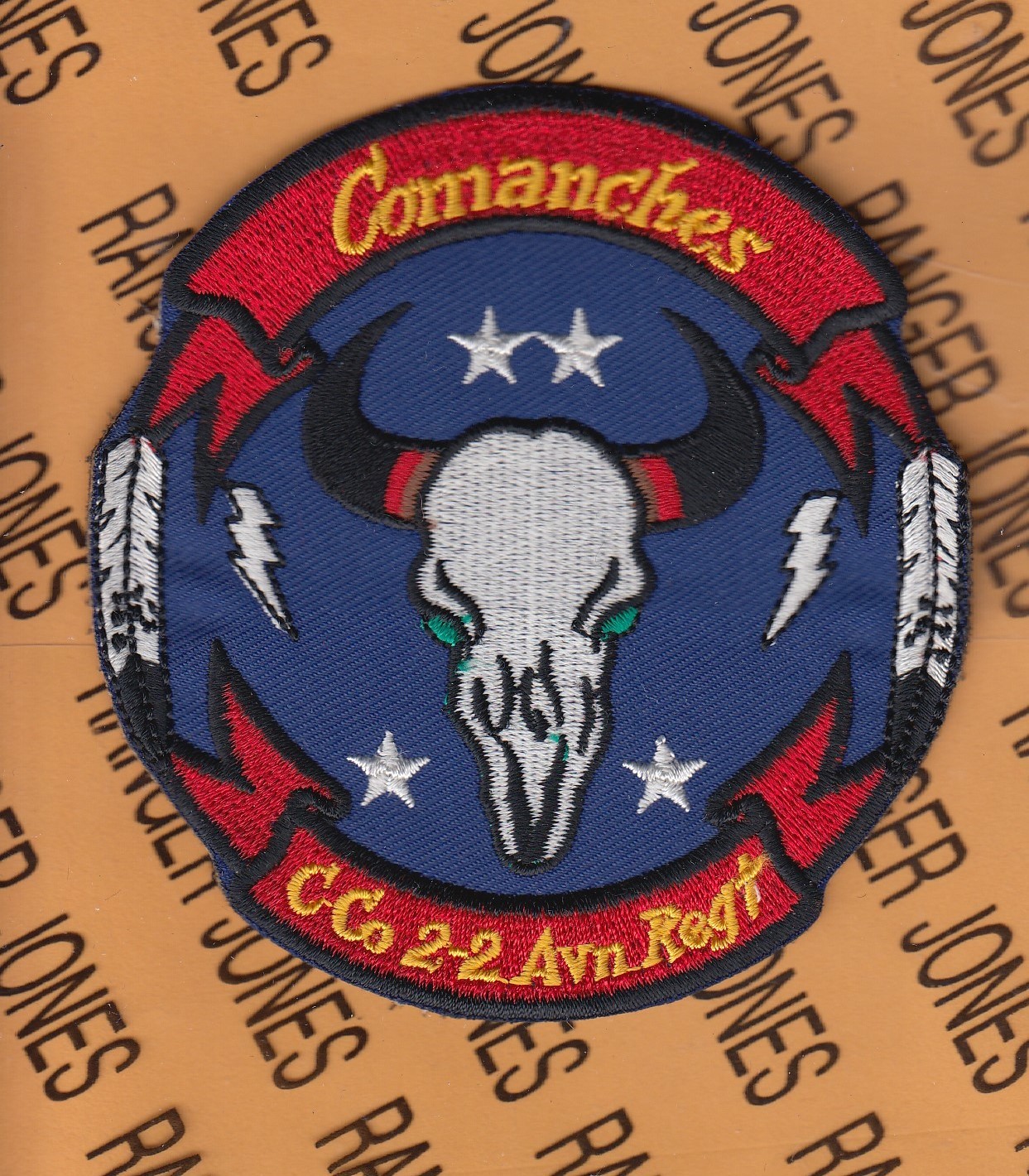 C Co 2nd Bn 2nd Aviation Regiment COMANCHES 4" pocket patch