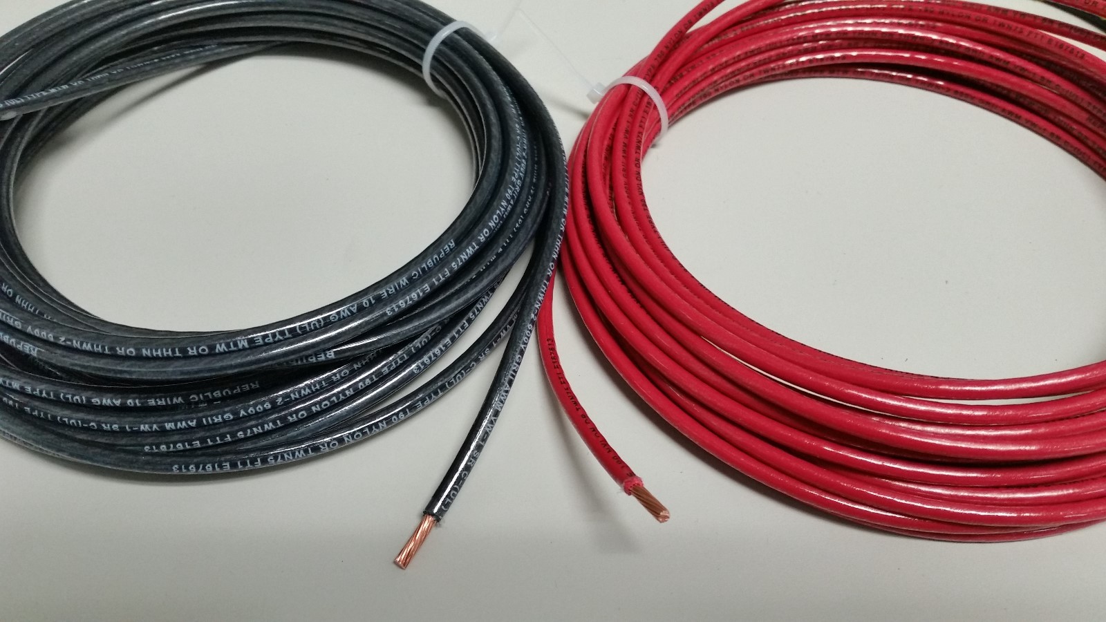 12 GAUGE THHN WIRE BLACK + RED 25 FEET EA THWN 600V COPPER STRANDED