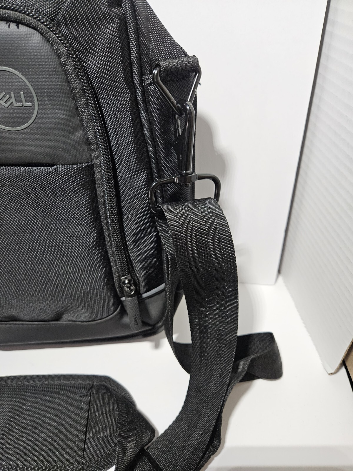 Dell Black Nylon Brief Case Bag Computer Tote With Shoulder Strap