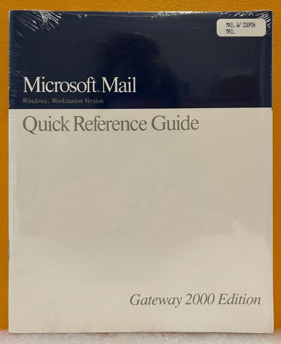 Microsoft Mail Windows Workstation Version Gateway 2000 Edition Reference Manual